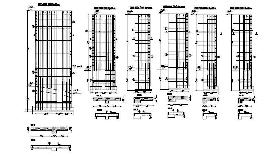 REINFORCEMENT OF WALLS Details In AutoCAD 2D Drawing, CAD File, Dwg ...