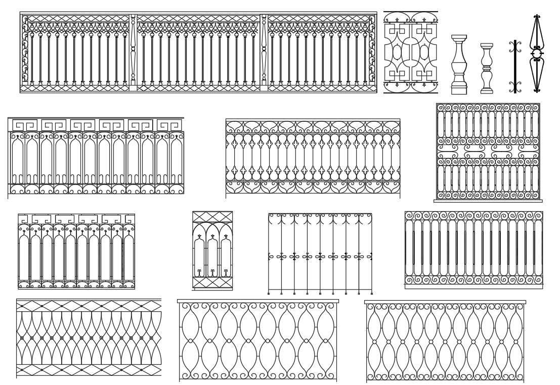 Decorative Wrought Iron Balcony Railings Dwg Block Fo - vrogue.co