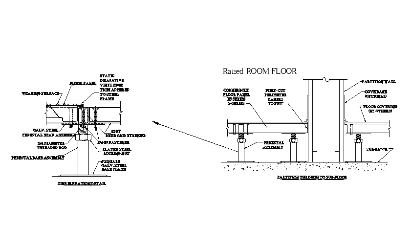 Raised Floor System Detail Of Pedestal Detail Elevation, 59% OFF