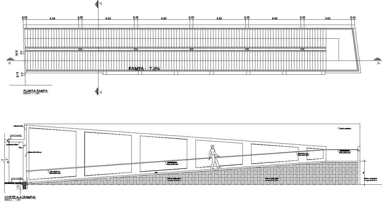 Ramp Design In Autocad 2d Dwg File Cad File Cadbull 