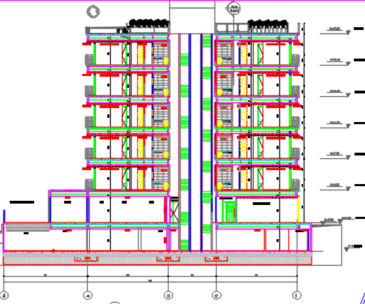 Rear elevation plan detail dwg file - Cadbull