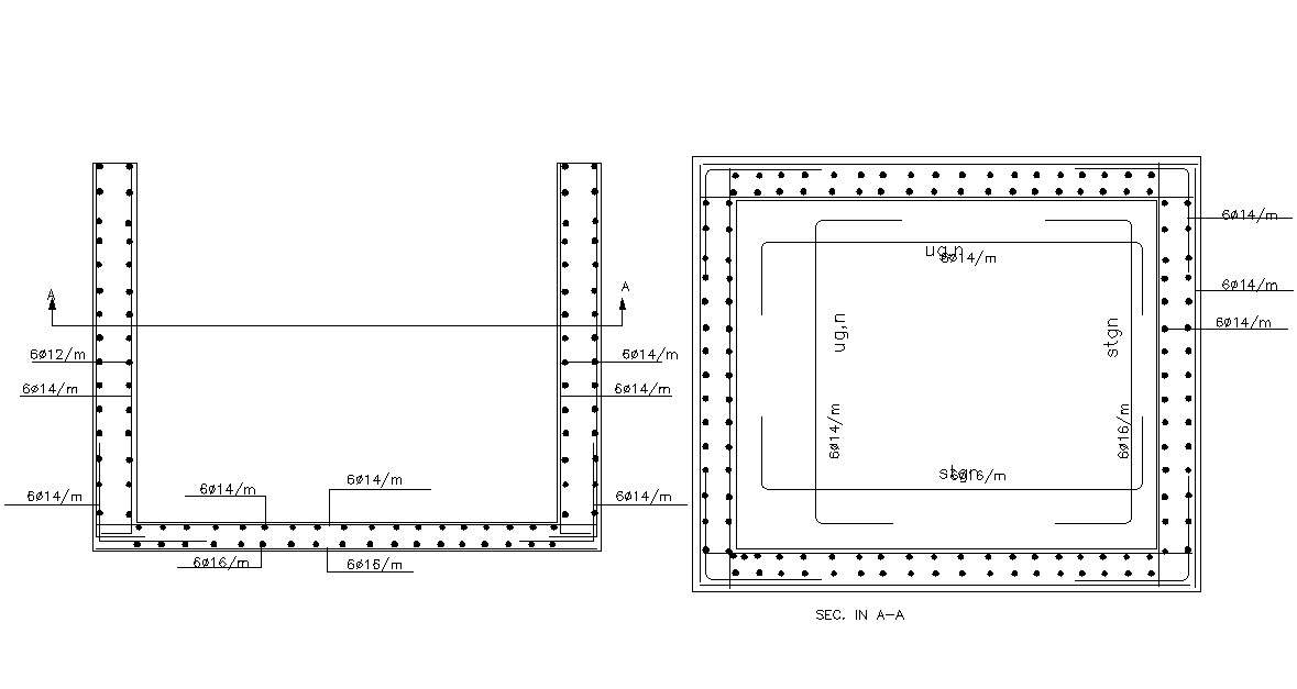 Various Rcc Structural Units Detail 2d Drawing In Autocad