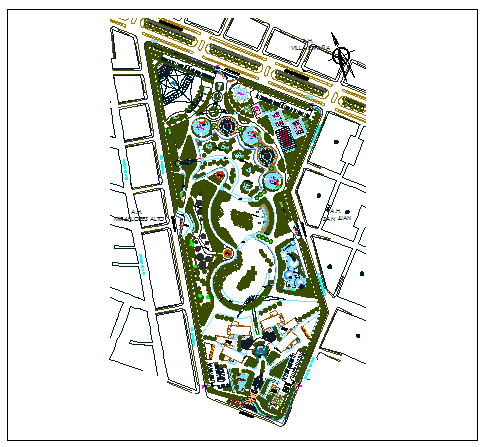 Recreation children park landscaping details dwg file - Cadbull