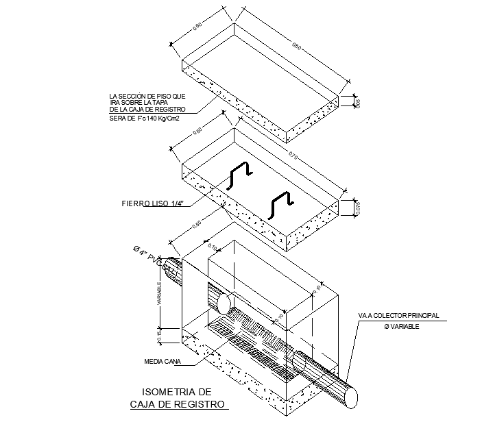 Registration box isometrics detail dwg file - Cadbull