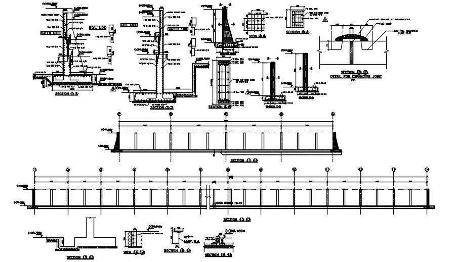 Reinforcement Column With Section Drawing Drawing DWG File - Cadbull