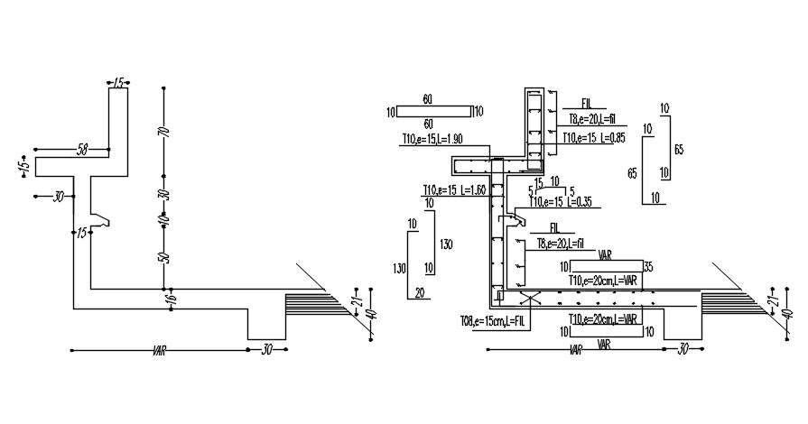 Reinforcement And Formwork Details Of The Structure In AutoCAD 2D ...