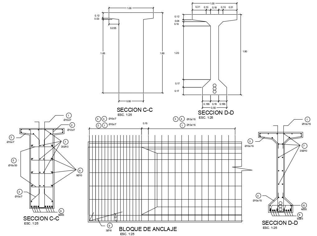 Reinforcement Detail Of Bar Section Drawing Stated In This Cad File ...