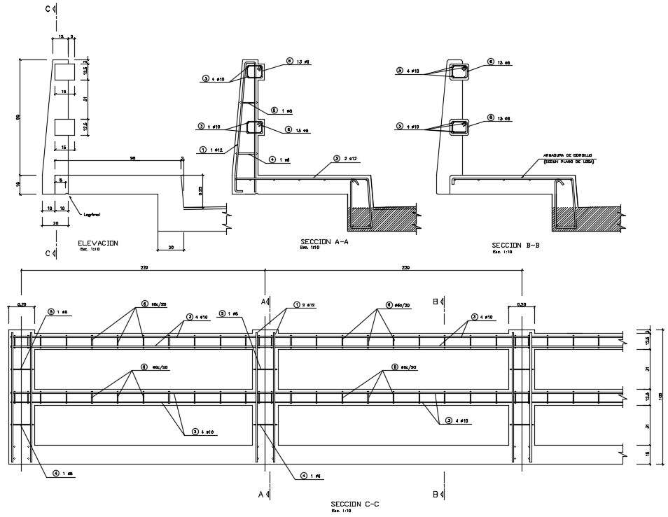 Reinforcement detail of column section drawing. Download the AutoCAD ...