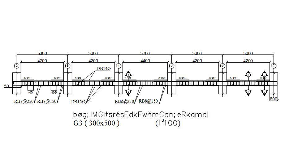 Reinforcement Details Of Beam In AutoCAD 2D Drawing, Dwg File, CAD File ...