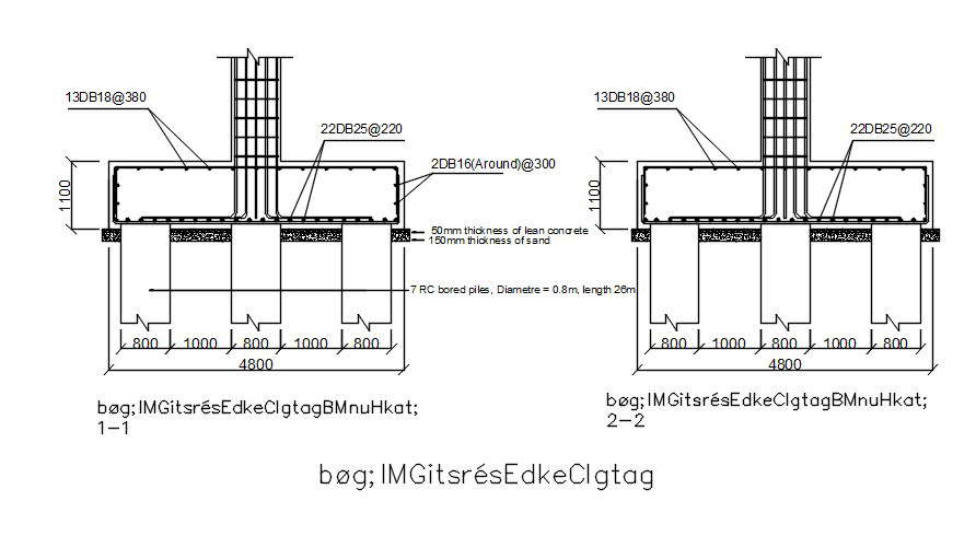 Reinforcement Details Of Foundation In Autocad 2d Drawing Dwg File Cad File Cadbull