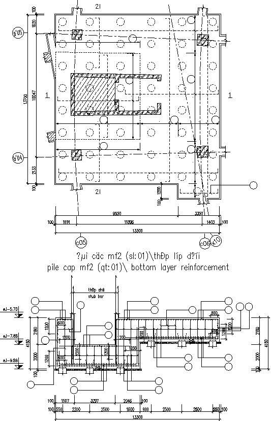 Reinforcement layer of Pile Cap. - Cadbull