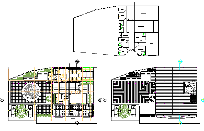 Remodeling cultural center plan detail dwg file - Cadbull