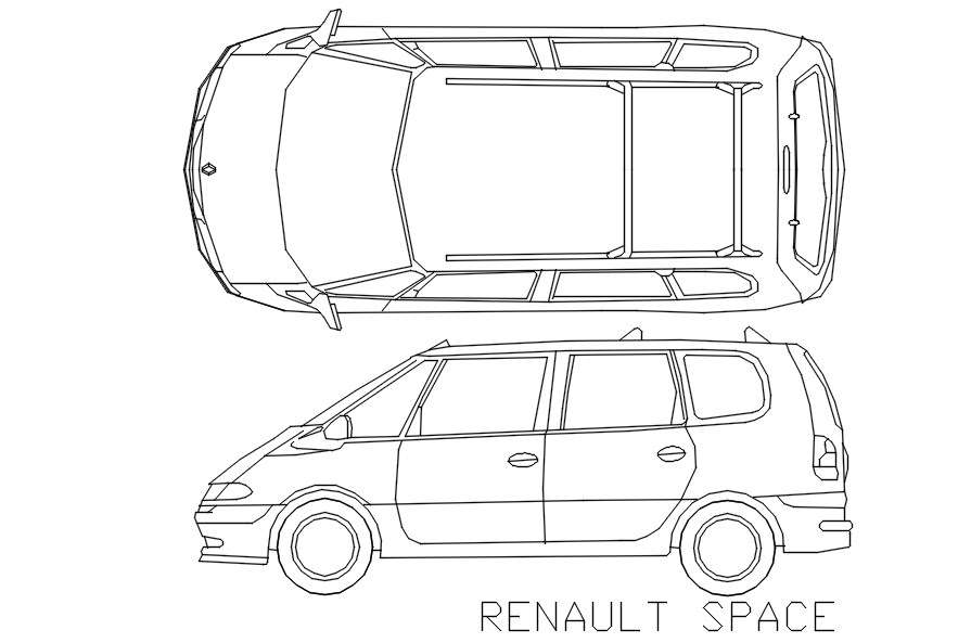 Renault space car in AutoCAD, dwg file. - Cadbull