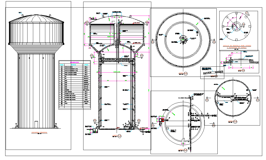 Reservoir high water installations plan layout file Cadbull