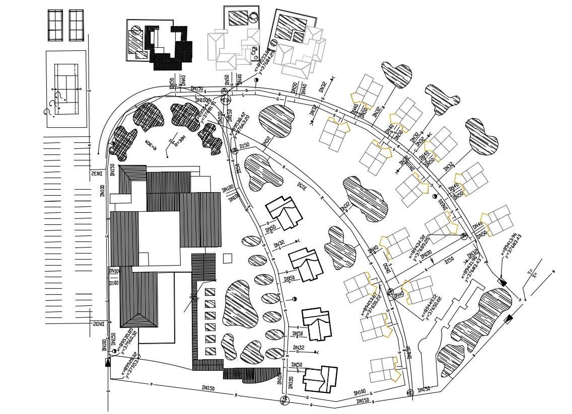 Residence Area Design Layout Plan - Cadbull