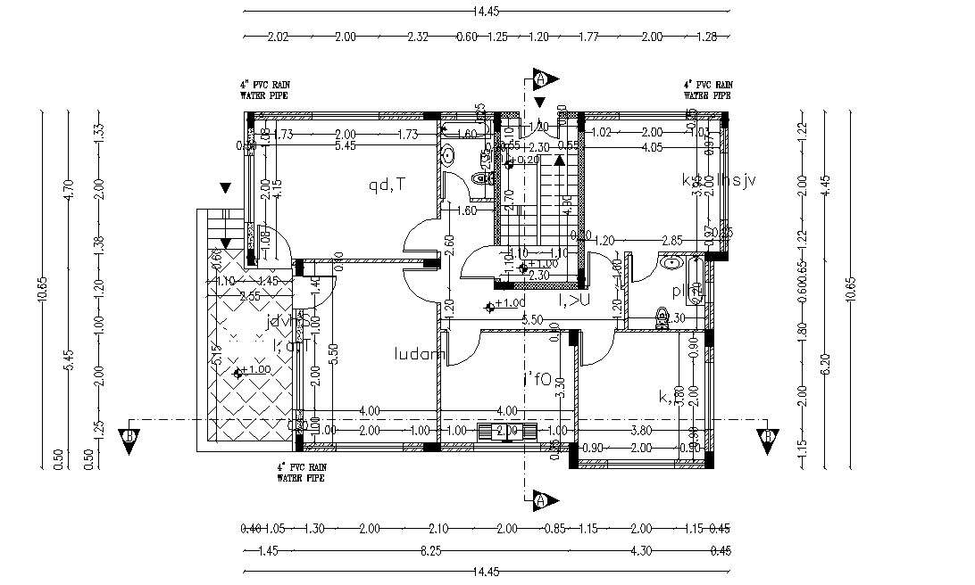 Residence Bungalow  Ground Floor  Layout CAD  Plan  Cadbull