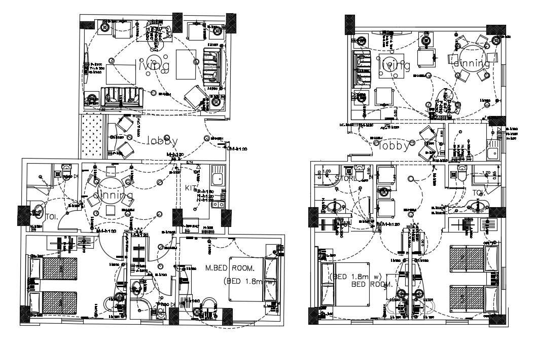 Residence Electrical Layout Plan DWG File - Cadbull