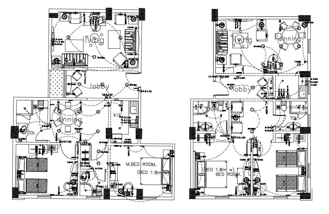 Residence Electrical Layout Plan Dwg File Cadbull