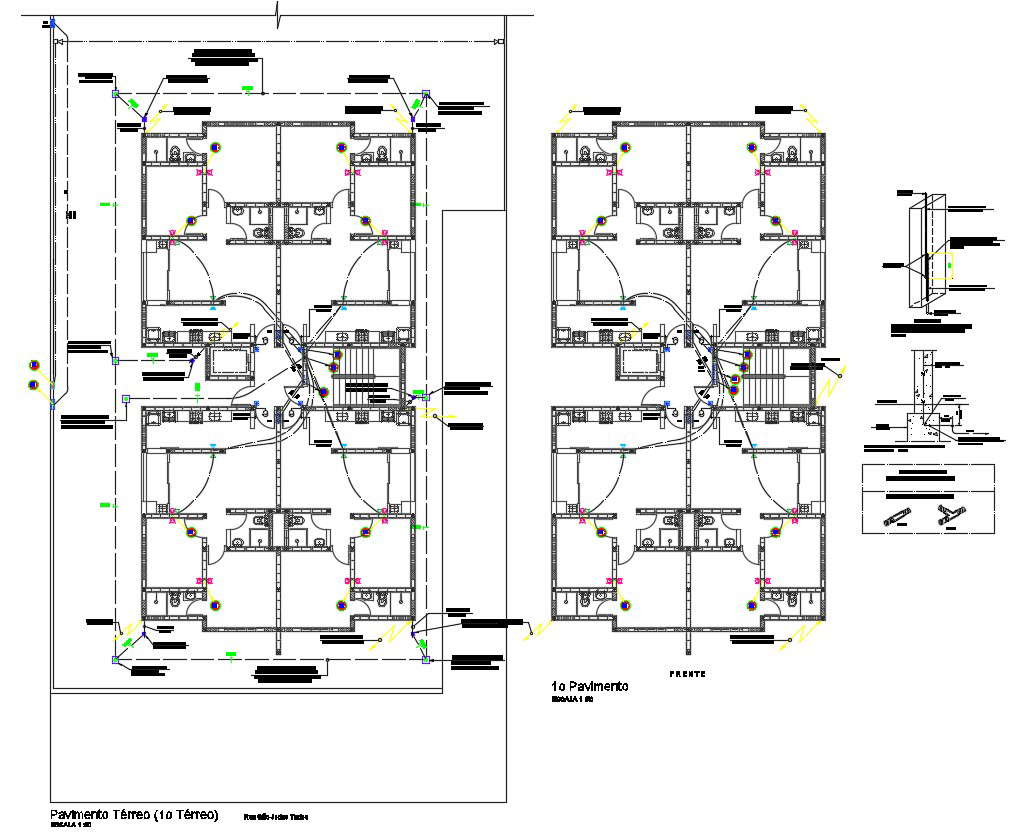 Residence House Electrical Wiring Layout Architecture Plan  