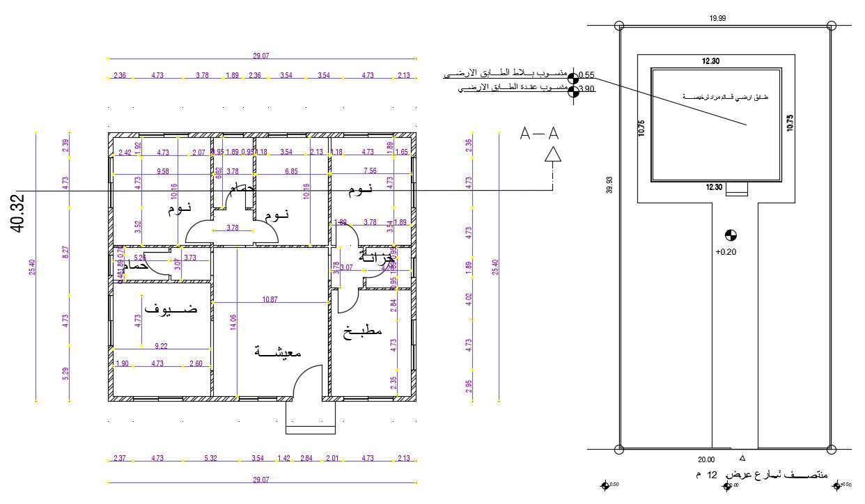 Residence House Floor Plan With Dimension DWG File - Cadbull