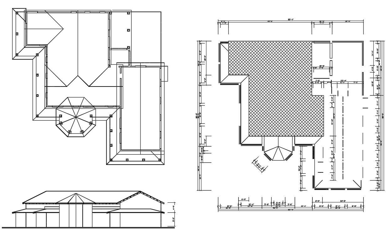 Residence Roof House Plan Dwg File Cadbull