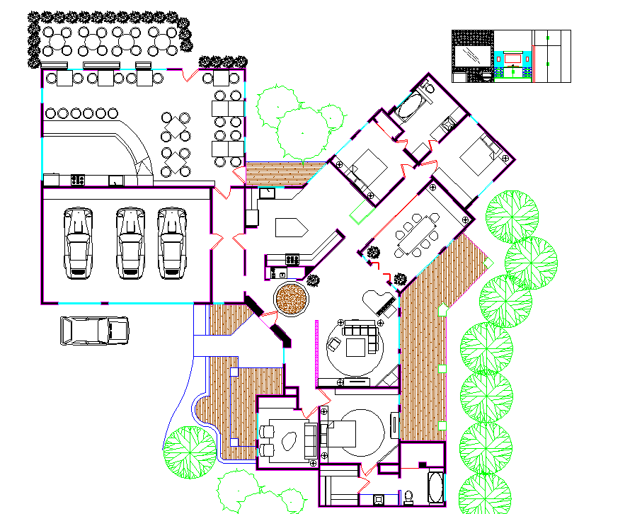 residence-with-cafeteria-plan-cadbull