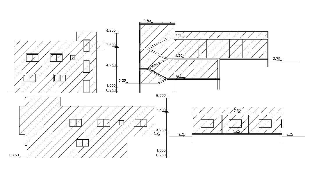 Residence House Building Design AutoCAD File - Cadbull