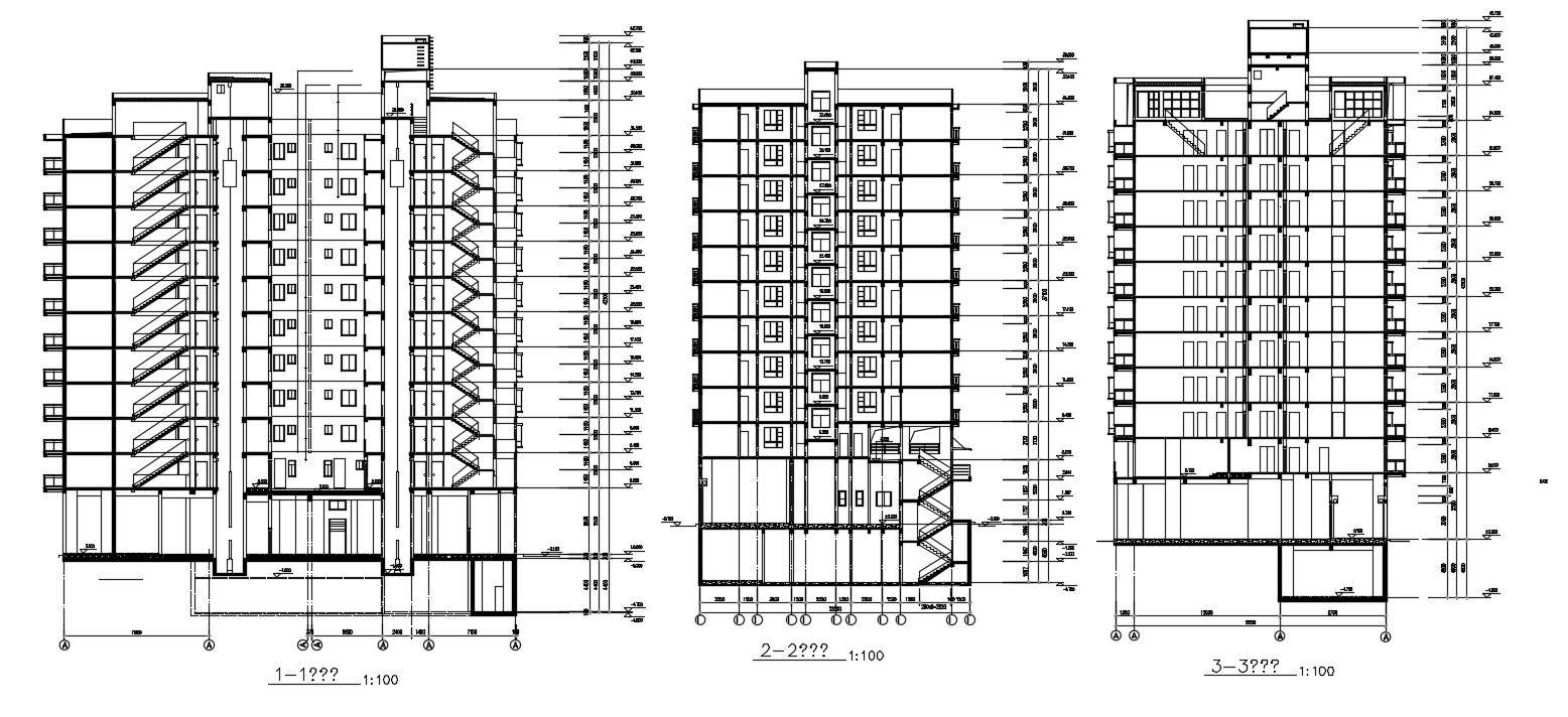 Residential Apartment Section Drawing Download CAD File - Cadbull