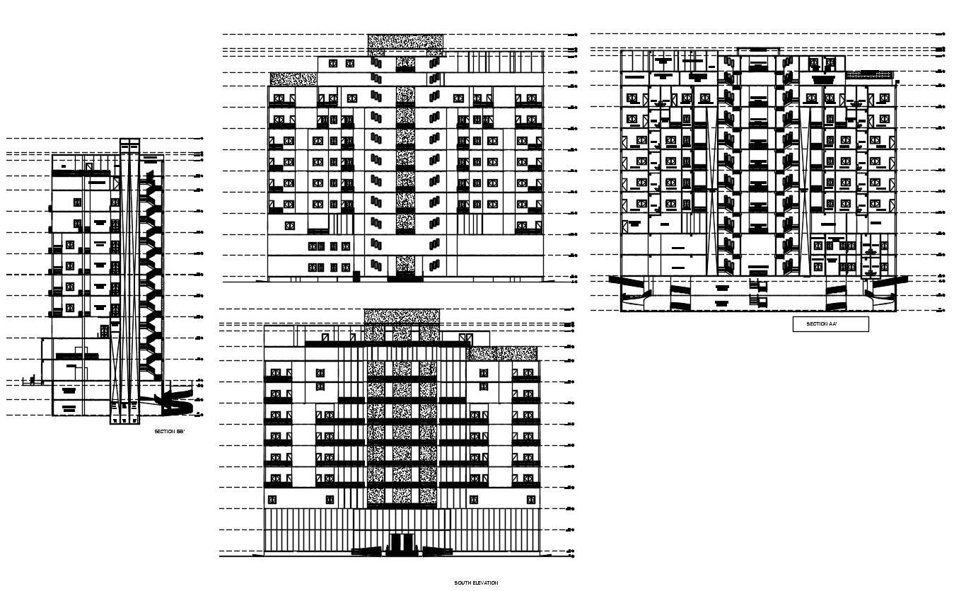 Residential Building CAD File - Cadbull