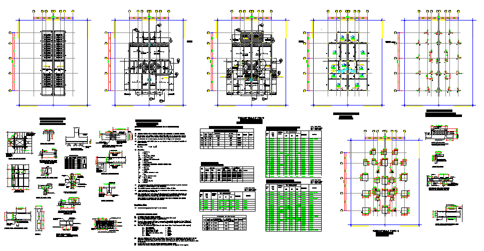 Residential House Column & Beam Detail in cad file - Cadbull