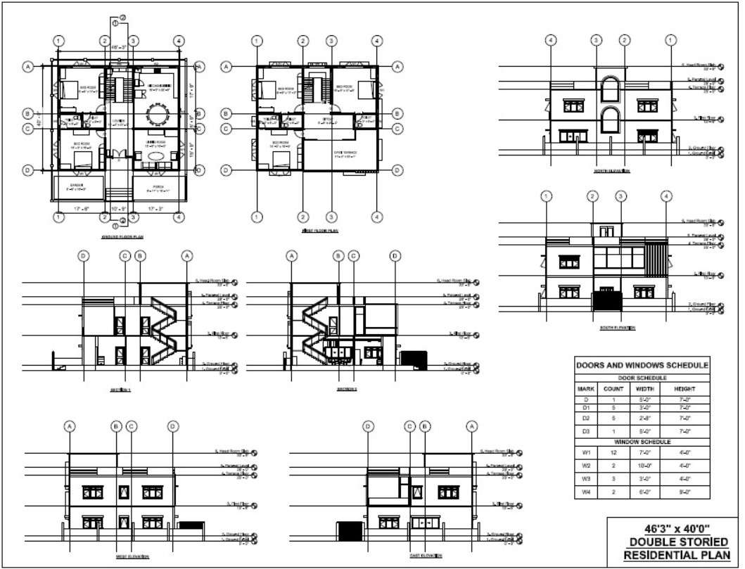 residential-plan-and-building-drawing-cadbull