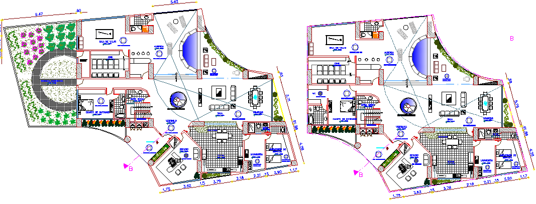 Residential apartment building floor plan details dwg file - Cadbull