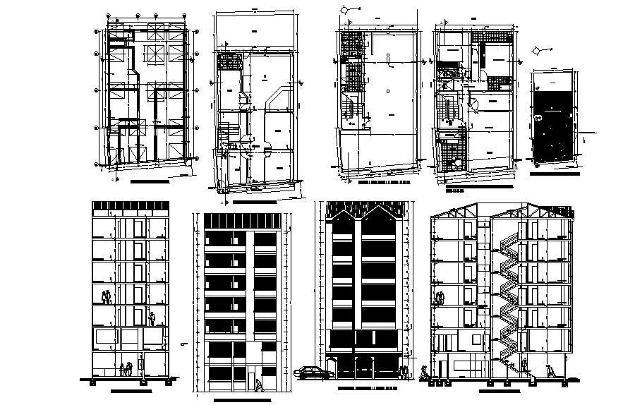 Apartment Elevation In AutoCAD File - Cadbull