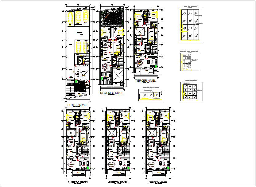 Residential building apartment plan layout view of structure dwg file ...