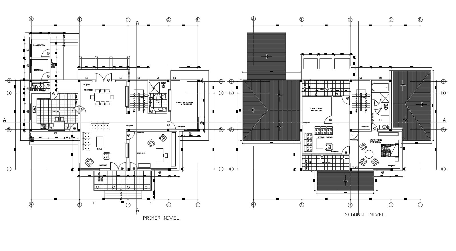 Residential bungalow layout in dwg file - Cadbull