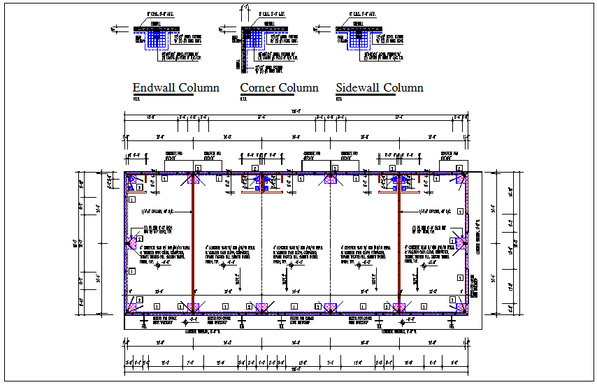 Residential House Building Plan And Foundation Detail Layout View Detail Dwg File Cadbull