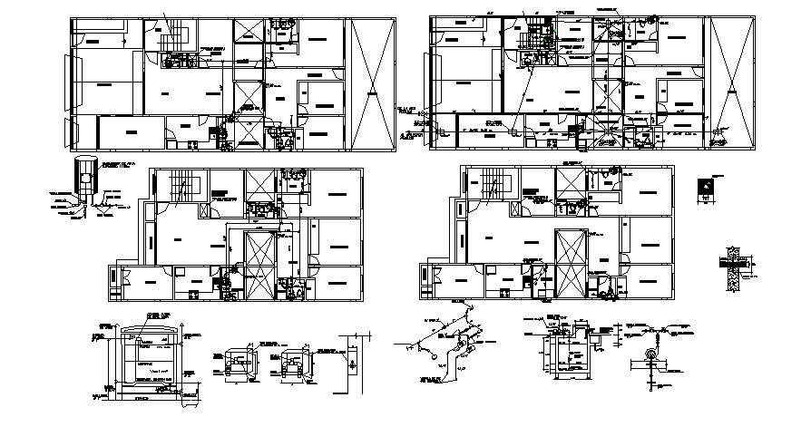 Residential house drawing with construction detail in AutoCAD - Cadbull