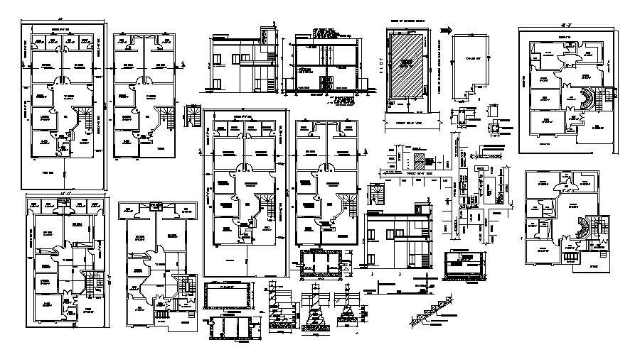 Residential House Drawing With Elevation Details In Autocad Cadbull