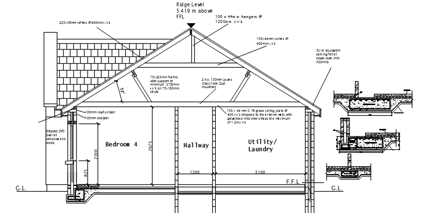 Residential house elevation in autocad - Cadbull