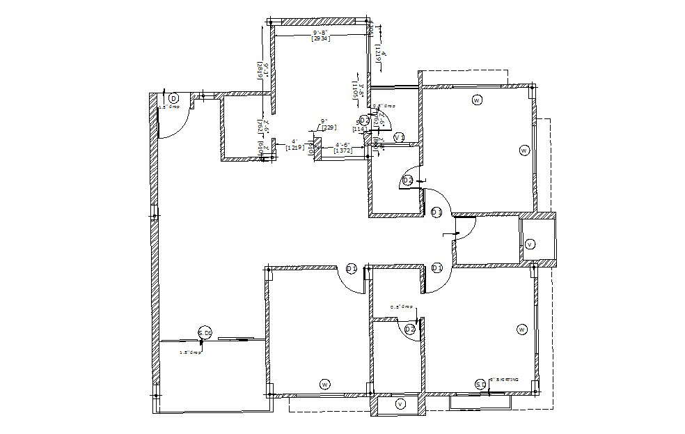 Simple House Floor Plan In DWG File - Cadbull