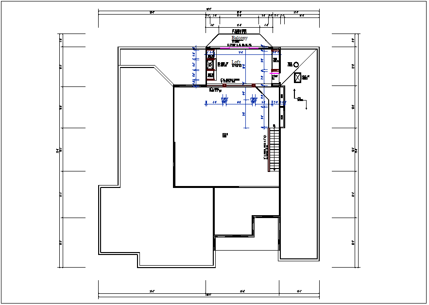 Residential House Plan View Layout Dwg File Cadbull