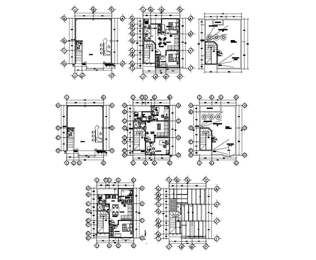 Residential House Plan With Furniture Details In Dwg File Cadbull