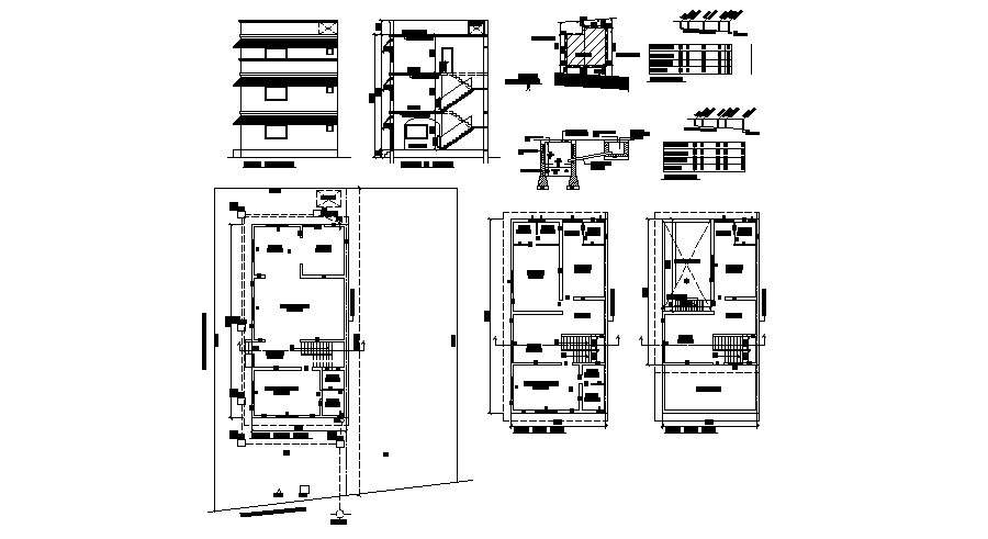 Residential house with 15.90mtr 7.79mtr with elevation and section in ...