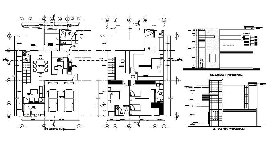 Residential house with furniture details in autocad - Cadbull