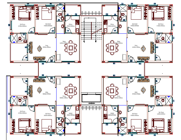 Residential housing apartment floor plan details dwg file - Cadbull