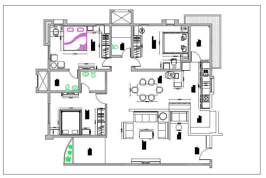 residential-housing-plan-view-detail-dwg-file-cadbull