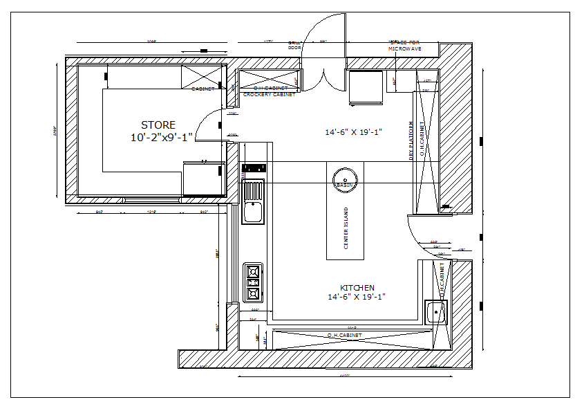 Residential Kitchen Plan View Detail Dwg File Cadbull   Residential Kitchen Plan View Detail Dwg File Mon Dec 2017 07 15 09 