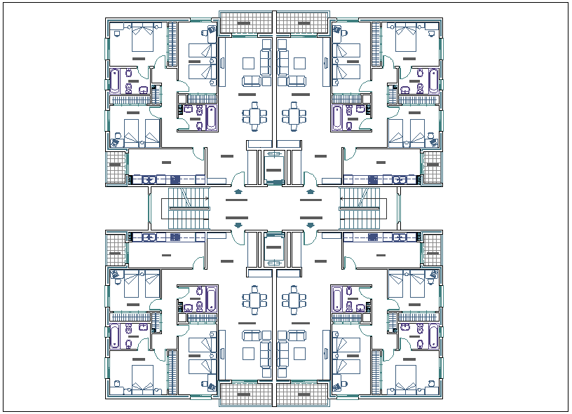 Residential plan for tower - Cadbull