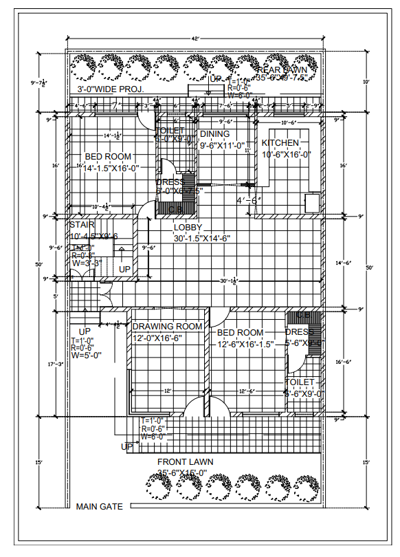 Residential plan pdf file free download - Cadbull