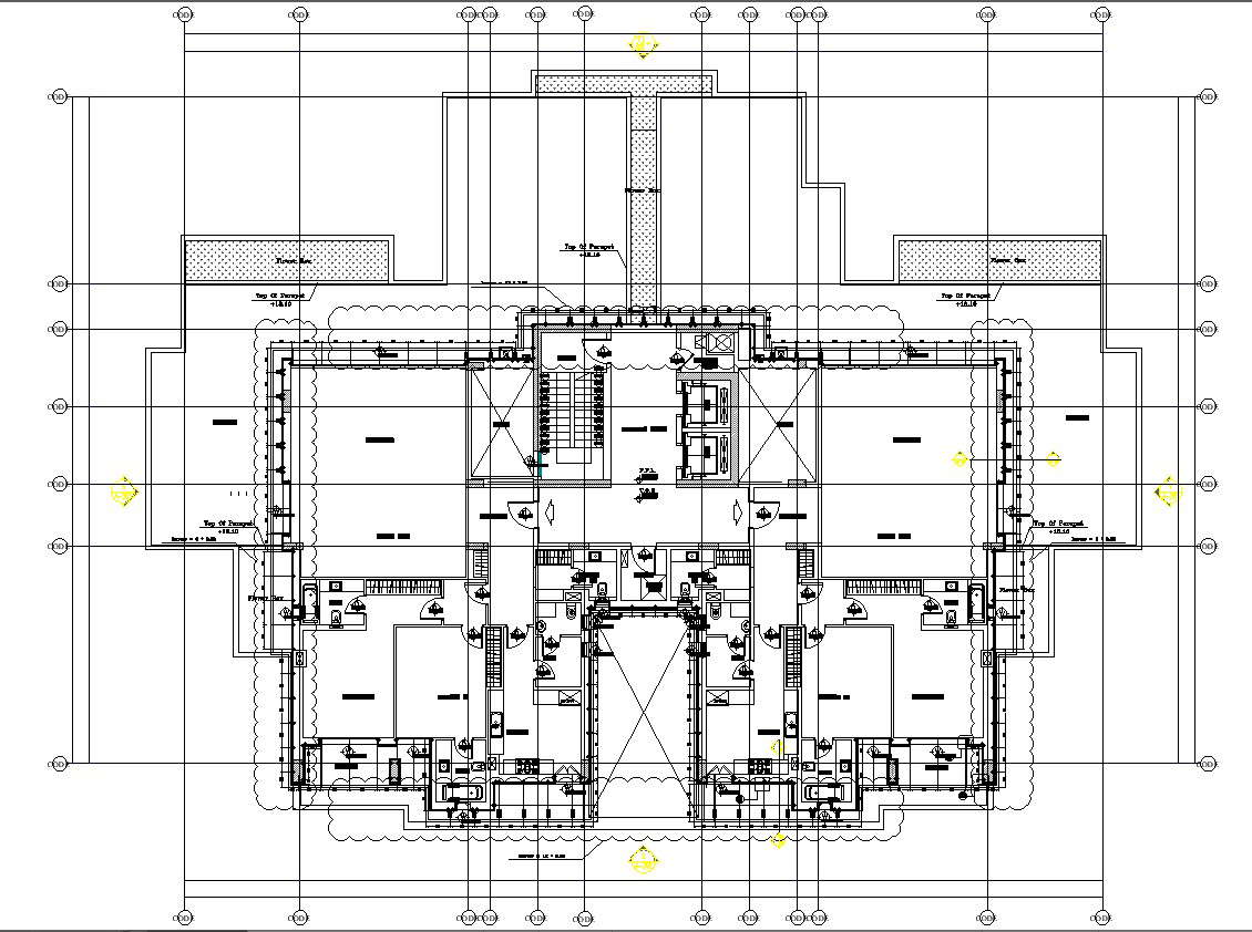 Residential Building Floor Plan Layout Cad Drawing In Dwg File Cadbull